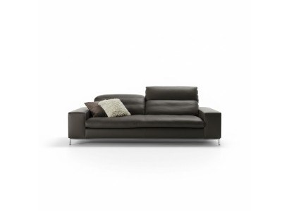 Moderni sohva 2 istuinta, luksus nahkasohva, kaksipaikkainen olohuonesohva, design-sohva Prianera, istuinkaluste.