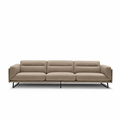 Sohva 4-istuttava Nahkasohva Design-sohva Beige Luksusverhoilu Nelipaikkainen xxl