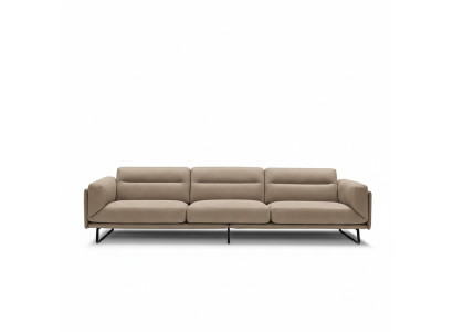Sohva 4-istuttava Nahkasohva Design-sohva Beige Luksusverhoilu Nelipaikkainen xxl