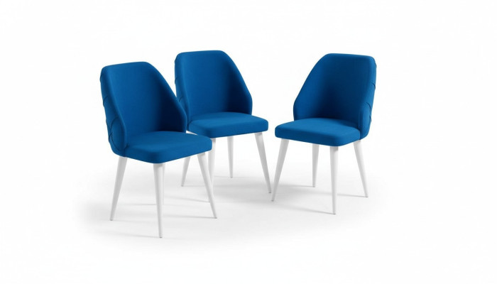 Ruokailuhuoneen huonekalut 4x tuolia Luxury Designer sisustus Sininen