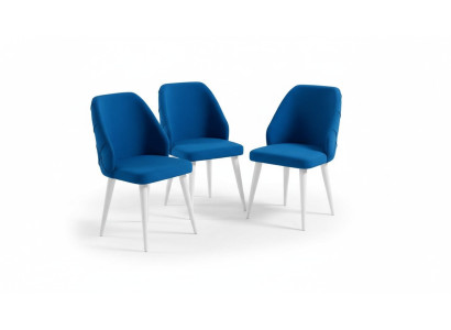 Ruokailuhuoneen huonekalut 4x tuolia Luxury Designer sisustus Sininen