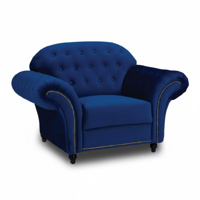 Sininen Chesterfield -nojatuoli Yksittäinen sohva Sininen nojatuoli Huonekalut