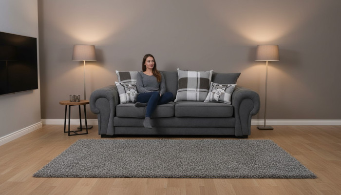 Dreisitzer-istuinkaluste samettinen sohvakangas sohva 224 cm kulmasohva