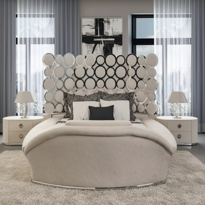 Makuuhuoneen sänky 2x yöpöytää Luxury Sänky Set Kokonainen Design Huonekalut