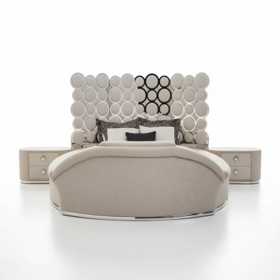 Makuuhuoneen sänky 2x yöpöytää Luxury Sänky Set Kokonainen Design Huonekalut