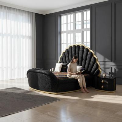 Makuuhuoneen sänky 2x yöpöytää luksussänky setti täydellinen design huonekalut 3-osainen uusi