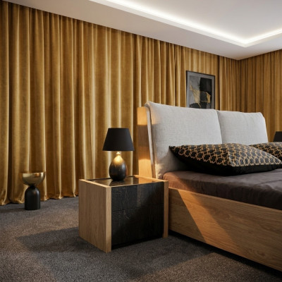 Yöpöytä Beige Makuuhuone Tyylikäs Design Luksus Puu Puu Yöpöydät