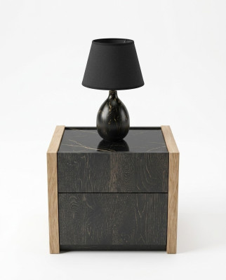 Yöpöytä Beige Makuuhuone Tyylikäs Design Luksus Puu Puu Yöpöydät