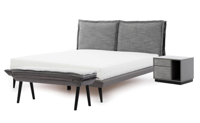 Bett Grau Kaunis Design Moderni Luksus Sängyt Makuuhuone Elegantti Huonekalut