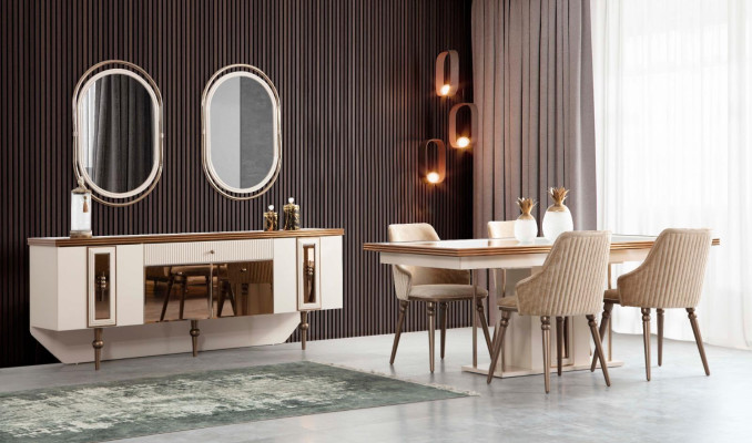 Luxusnoja Modernit tuolit Nojatuoli Pehmuste Metalliset Puuvilla Tekstiili Uusi Beige