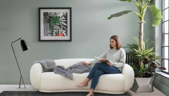Olohuoneen kolmen hengen sohva Design-huonekalut sisustus pehmusteet sohvat