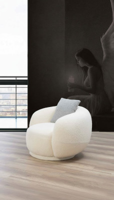 Moderni pyöreä nojatuoli beige Lounge-huonekalujen klubi sisustusdesign nojatuoli