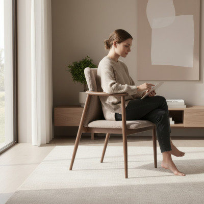 Ruokailuhuoneen tuoli Design Tyynyväkevä Tekstiili Tyylimoderni Nojatuoli Tuoli