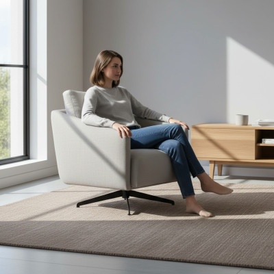 Sessel Design Päällystetty sohva Soivat Soivat Tekstiili Tyyli Moderni uusi Harmaa