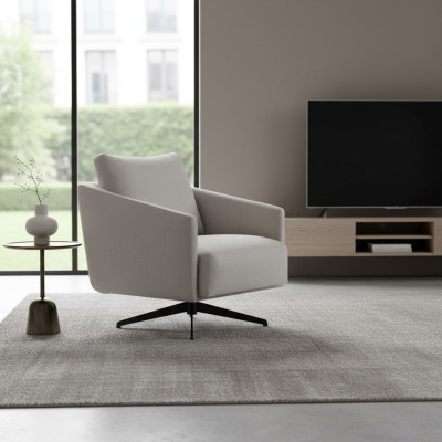 Sessel Design Päällystetty sohva Soivat Soivat Tekstiili Tyyli Moderni uusi Harmaa