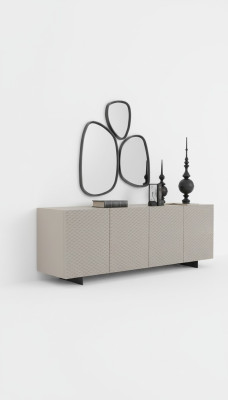 Olohuoneen peili ja tarjoilukaappi, hienostunut design, luksus 2-osainen uusi beige