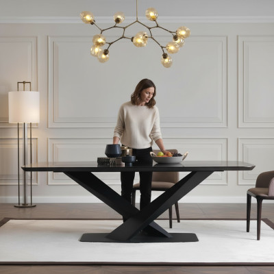 Luxus ruokapöydän design pöytä ruokailuhuoneen pöydät metalli design huonekalut uusi