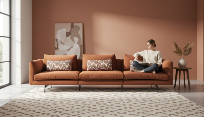 Olohuoneen 4-paikkainen sohva Istuinpatja Design ruskea