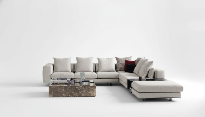 Asumismaisema Kulmasohva Sofa L-muotoinen sova Istuintekstiili Tyyny Design