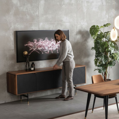 Olohuoneen tarjoilupöytä ruskea luksus tyyli moderni puinen sivupöytä Loft 228 cm