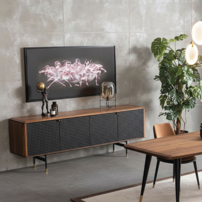 Olohuoneen tarjoilupöytä ruskea luksus tyyli moderni puinen sivupöytä Loft 228 cm