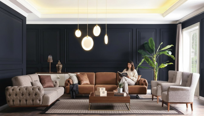 Sohvaryhmä 4-osainen Sohva Huonekalu Ryhmä Design Chesterfield