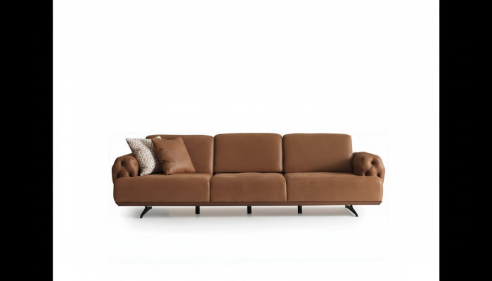 4-istuttava sofa Chesterfield-mallinen luksussofa verhoiltu sohva ruskea