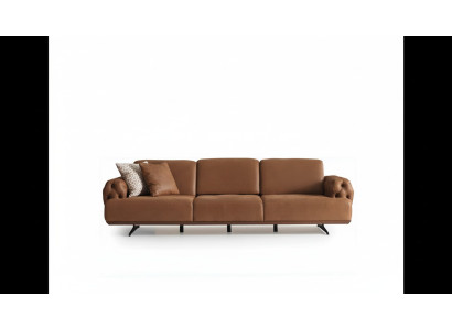 4-istuttava sofa Chesterfield-mallinen luksussofa verhoiltu sohva ruskea
