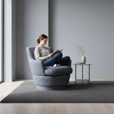 Luxus-nojatuoli Design-huonekalu Puu tekstiilillä Yksittäinensohva Lounge Club