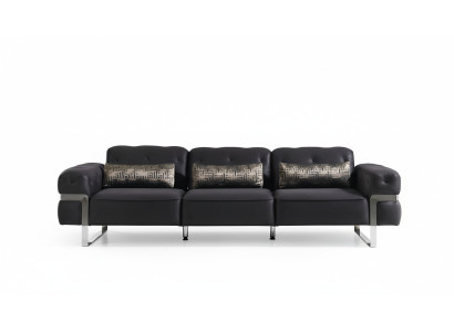 3-paikkainen sohva Kolmepaikkainen tekstiili luxus huonekalut design sohva musta
