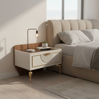 Makuuhuoneen yöpöytä moderni design huonekalut puu luksus uusi valkoinen