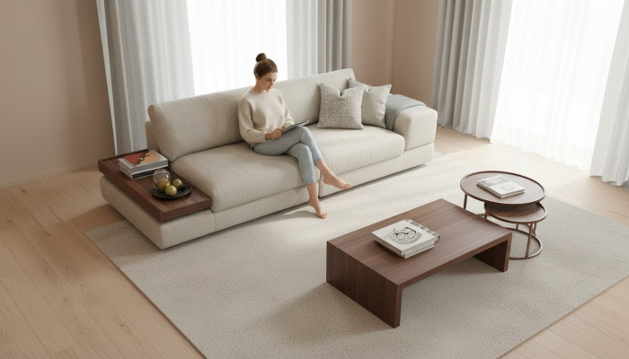 Sohva Luxus Olohuoneen Design 260cm Suuret sohvat 3 Istuinpaikkaa Harmaa Uusi