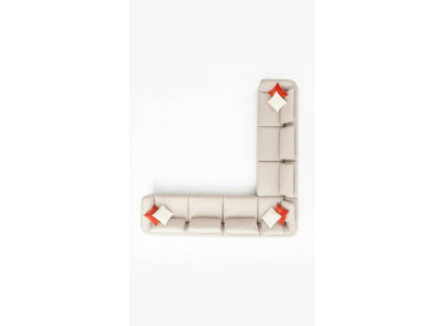 Kulmasohva Sofa L-muotoinen Luxus Olohohome Beige Verhoiltu Sofa Huonekalut 402x402cm