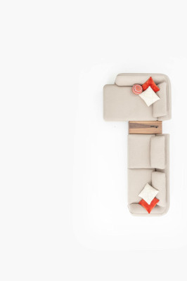 Kulmasohva L-muoto 365x170 beige sohva sohvatyylinen kulmasohva huonekalut kangas