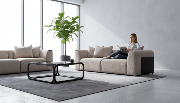 Moderni soiva Luxus tekstiili olohuone istuinkaluste sohvapöytä 3-paikkainen design