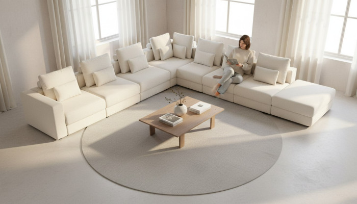 Ecksofa Kulmasohva L-muotoinen Pehmustettu sohu Olohuoneen design Moderni Tekstiili Kaluste