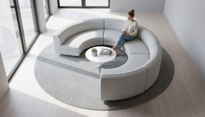 Rundes U-muoto soiva Luxury Design olohuone soiva Rentoutus Garnituuri