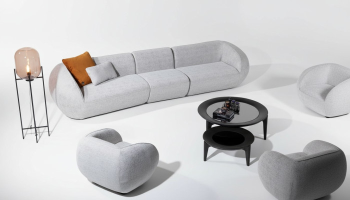 Olohuonekalusetti viiden hengen nojatuoli verhoiltu huonekalu sohvakaluste design 2-osainen