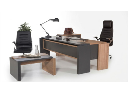 Luxus kirjoituspöytä puu design toimistokaluste huonekalu 206x102cm