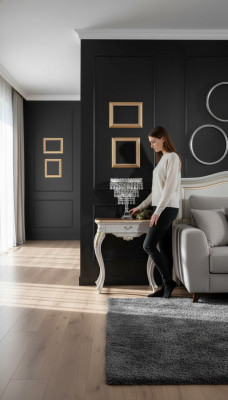 Yöpöytä Luxuriöse valkoiset makuuhuonekalut eksklusiivinen design