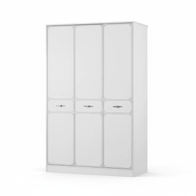 Puukaappi Luksus Vaatekaappi Kaappi Huonekalut Puu Valkoinen 3-oven Design