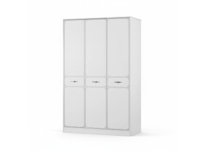 Puukaappi Luksus Vaatekaappi Kaappi Huonekalut Puu Valkoinen 3-oven Design