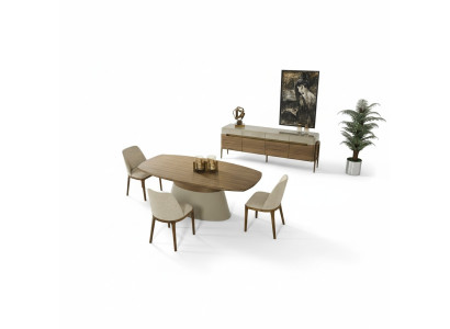 Täydellinen ruokailuryhmä ruokailuryhmä ruokailuryhmä ruokailuryhmä 8-osainen ruokailuryhmä ruskea puu uusi