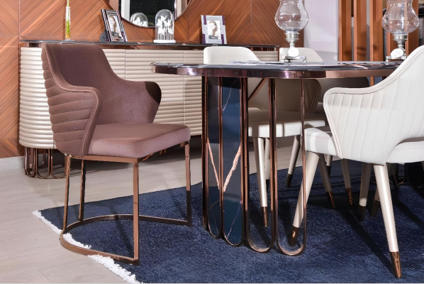 Esszimmer Essgruppe Essecke Luxus Esstisch Stühle Beige Set 9tlg Holz