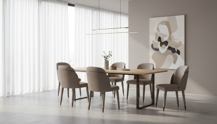 Vaaleanharmaat ruokailuhuoneen tuolit Keittiön tuolit Designer-istuimet Ruokailuhuonekalusteet