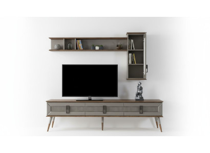 Modernit ruskeat olohuonekalut Robusti sivukaappi Designer-hylly 2 kpl