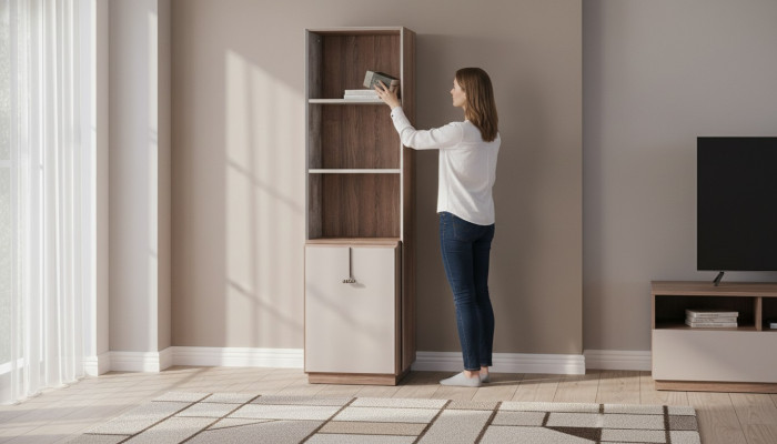 Moderni kirjahylly Designer seisohylly Beige toimistohyllyt Kirjakaappi