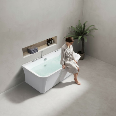 Badewanne Whirlwanne  Indoor Whirlpool Home Spa Weiß Wanne