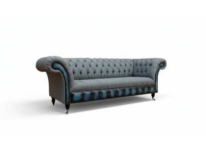 Chesterfield-sohva Verhoiltu Designer-sohva Soitit Kolmipaikkainen Harmaa