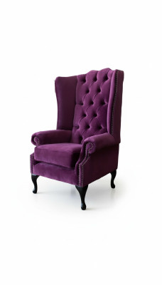 Chesterfield Design -tyylinen nojatuoli, verhoiltu sohva, korvatueli, yksipaikkainen sohva